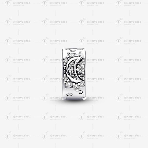 Pandora Sparkling Sun & Crescent Moon Clip Charm - Picture 2 of 5